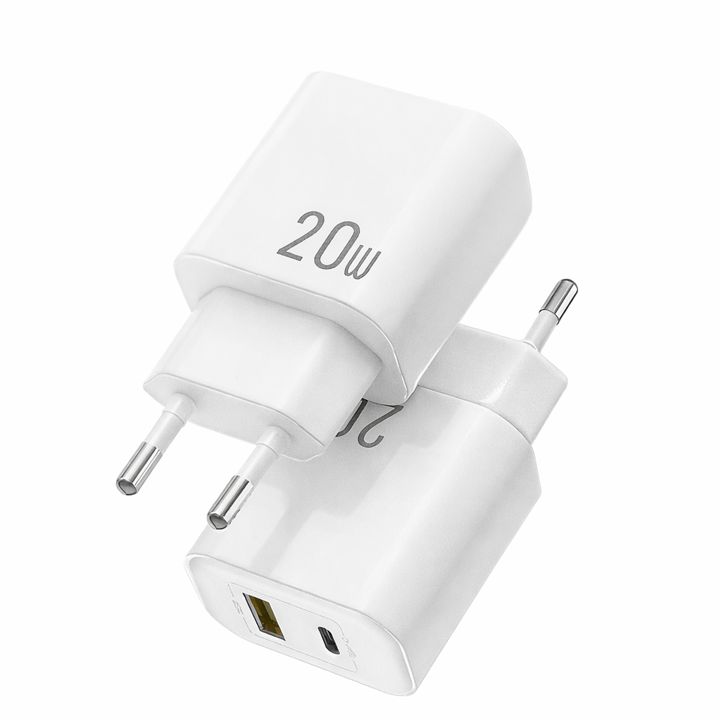 Carregador Turbo 20W USB + Tipo-C